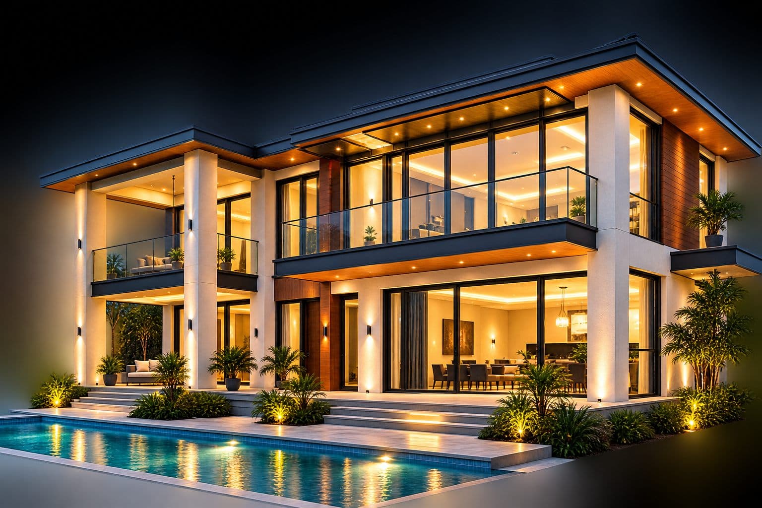 Luxury home in Abuja at dusk
