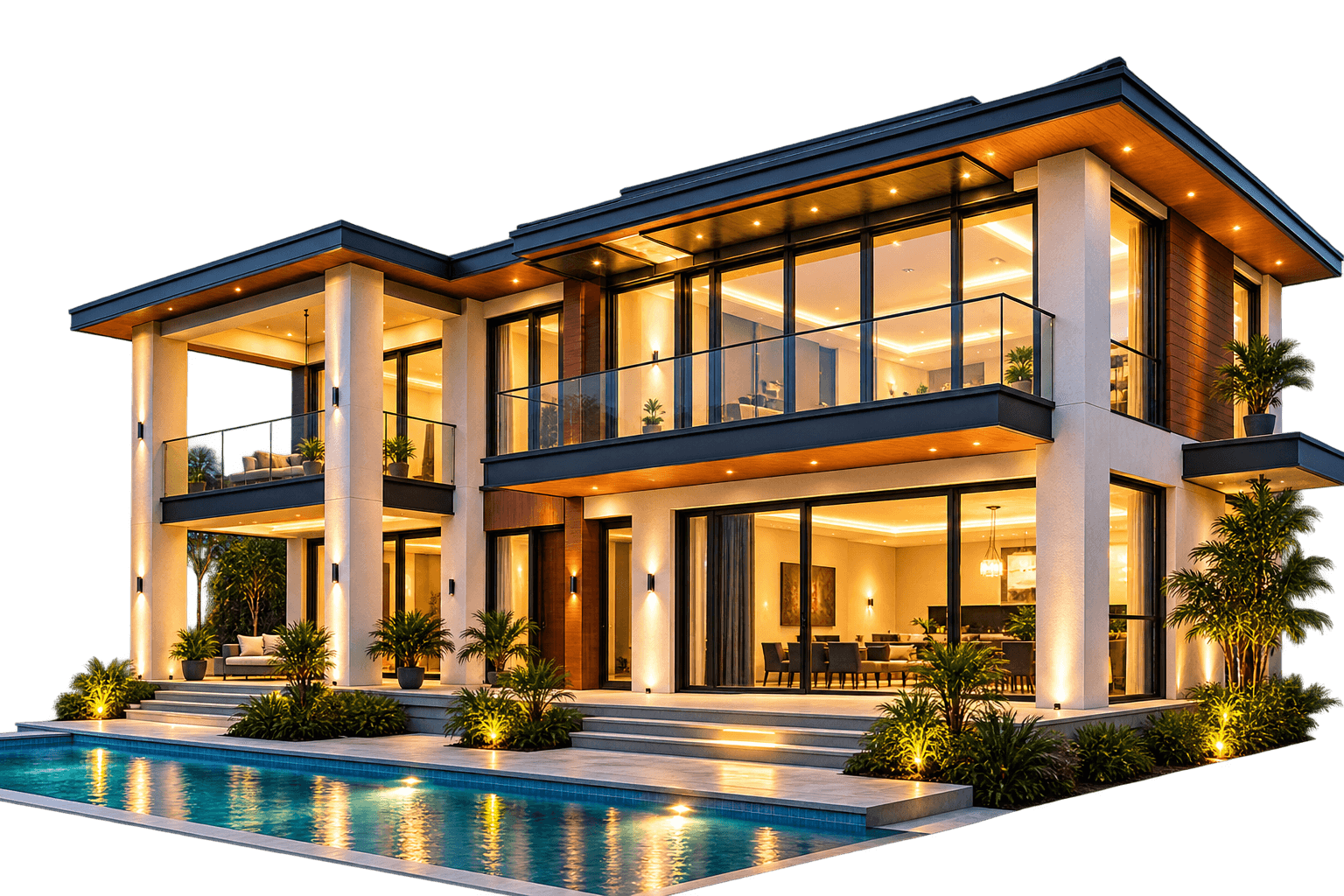 Luxury home in Abuja at dusk